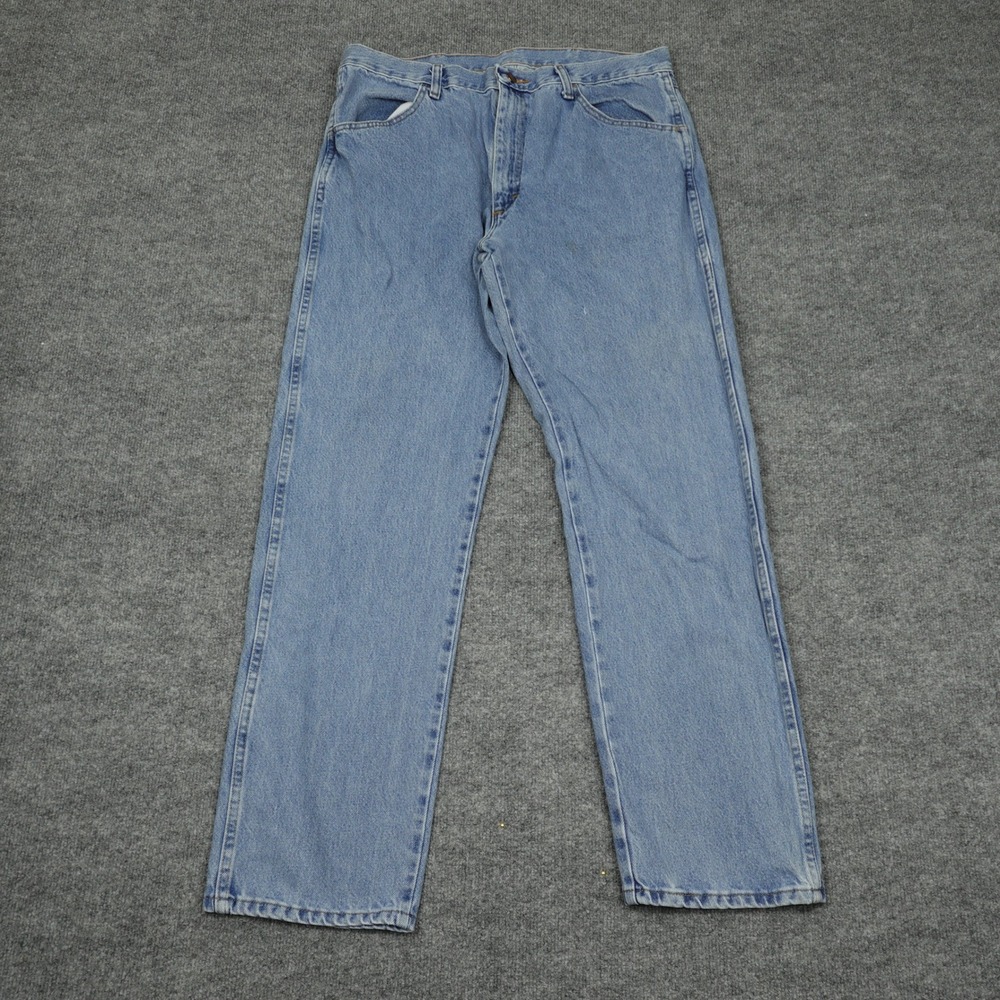 Rustler Jeans Men 36 Blue Light Wash Straight Leg Cotton Classic Workwear